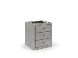 Nachttisch STOCKHOLM 3 Schubladen 45.5x48x68cm hellgrau stoff / plastik