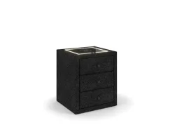 Nachttisch STOCKHOLM 3 Schubladen 45.5x48x68cm schwarz stoff / plastik