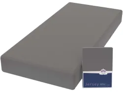 Lotus Bettwaren - Lotus Jersey Fixleintuch  Comfort, Jersey Comfort Fixleintuch, 180 x 200 cm, Titangrau