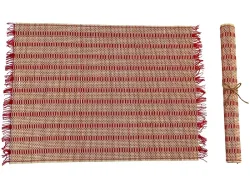 Tischset OLASY Massives Holz rot