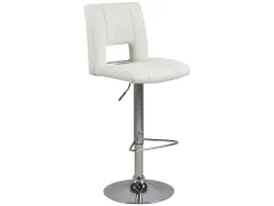 Einstellbarer Barhocker SYLVIA synthetisches leder weiss