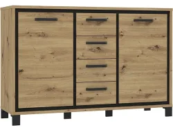Kommode TRONDHEIM 2 Türen 4 Schubladen 41.5x138.4x91.2cm artisan eiche eiche