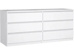 Kommode NAIA 6 Schubladen 50x153.8x70.1cm weiss lackiert