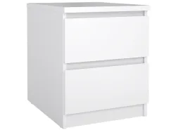 Nachttisch NAIA 2 Schubladen 40.4x50x49.5cm weiss lackiert