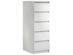 Kommode NAIA 5 Schubladen 50x40.4x111.3cm weiss lackiert