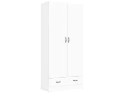 Drehtürenschrank MONTREUX weiss 2 Türen 1 Schublade