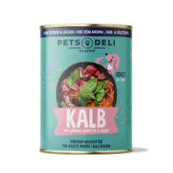 Nassfutter Kalb mit Quinoa, Karotte & Salbei für Hunde - 6x200g