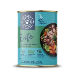 Nassfutter Ente mit Kürbis, Brokkoli, Chia und Fenchel für Hunde - 6x400g