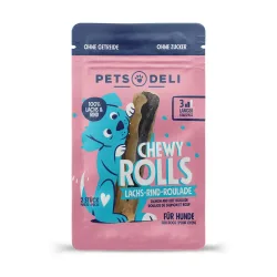 Premium Snacks Kausnack für Hunde Lachs-Rind-Roulade 2 Stück von Pets Deli
