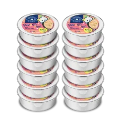 Nassfutter Junior Saucen Menü Lachs- & Hühnerfilet für Katzen - 12x85g