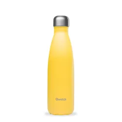 Qwetch Pop Isolierte Stahlflasche 500ml gelb – Trinkflasche/Thermosflasche/Shaker