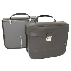 Paar Fahrrad-Hinterradtaschen seitliche Befestigung Haken - Lederoptik Sportfabric S17 33 x 11 x 28 cm