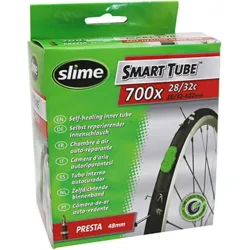 Schlauch mit Presta-Ventil und Pannenschutzflüssigkeit Slime 700 x 28-35
