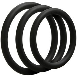 Doc Johnson - OptiMALE 3 Dünne Cockring-Set - Schwarz