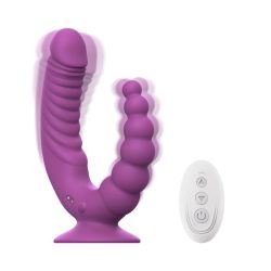 Teazers - Doppelvibrator mit Saugnapf und Fernbedienung - Lila