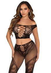 Leg Avenue ? Off-Shoulder Crop Top & Legging Set ? Schwarz