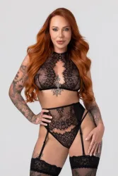 Christine - Lace 3-Piece Garter Set Simona