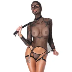 Bad Kitty - Netz-Set mit Maske und Flogger - Schwarz