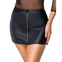 Cottelli Collection - Minirock mit Strass-Reißverschluss - Schwarz