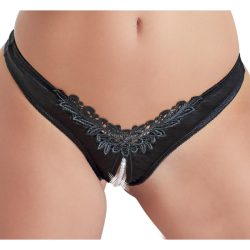 Cottelli Collection - Stringtanga mit Perlen - Schwarz