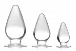 Master Series - Triple Cones 3-teiliges Analplug-Set - Durchsichtig