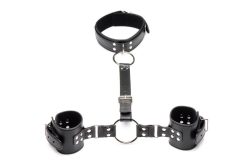 Strict - Halsband mit Manschetten Fessel-Set - Schwarz