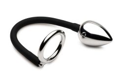 Master Series »Tug & Plug« Penisring aus Edelstahl mit Analplug