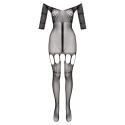 Christine - Trendiger Straps-Catsuit - schwarz