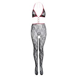 Christine - Verführerischer Catsuit - Schwarz/Rot