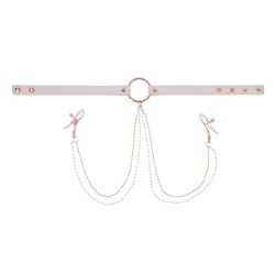 Sportsheets ? S&M Peaches ?n CreaMe Halsband mit Brustwarzenklemmen ? Cream