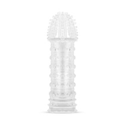 Gerippte Penis-Hülle - Transparent