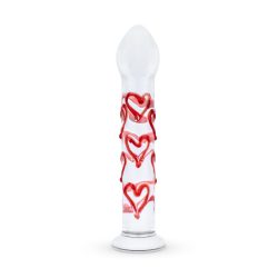 Gildo - Glas G-Punkt/Prostata Dildo mit Herzen Nr. 30 - 17 cm