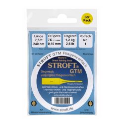 Stroft GTM 7.5ft Tapered Leader 3er Pack - Fliegenvorfach