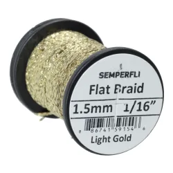 Semperfli Flat Braid 1.5mm - Light Gold