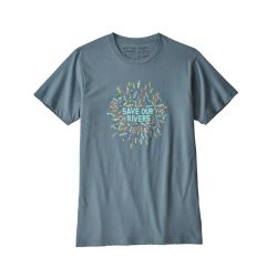 Patagonia Men's Save Our Rivers Feather Grey Organic T-Shirt - T-Shirt