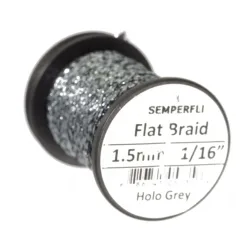 Semperfli Flat Braid 1.5mm - Holo Grey
