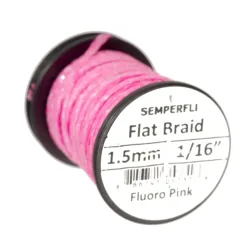 Semperfli Flat Braid 1.5mm - Fl. Pink