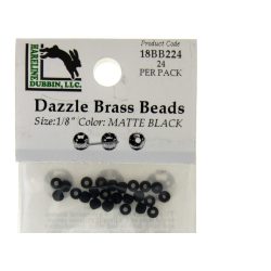 Hareline Dubbin Dazzle Brass Beads - Matte Black - Messingköpfe