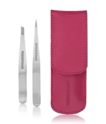 Tweezerman Retail Collection , Petite Pinzetten Set mit Etui, Pink Augenbrauen Set 1 Stk