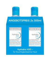 BIODERMA Hydrabio H2O - Mizellenwasser, feuchtigkeitsspendend für trockene Haut - Duopack Make-up Entferner 1000 ml