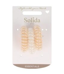 Solida Spiralhaargummi mit Perle gold Haargummi 3 Stk