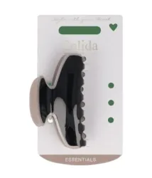Solida Haarklammer schwarz/beige gross shiny Haarspangen 1 Stk