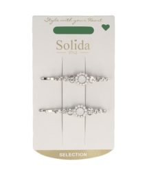 Solida Haarklemme Strass silber Haarspangen 2 Stk