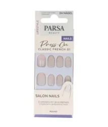 PARSA Beauty Press on-Kunstnägel, Classic French, 24 Stk. Kunstnägel 24 Stk