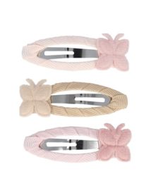 PARSA Beauty Haarclip mit Applikation, Beige, Rosa, Weiss Haarspangen 3 Stk