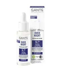 Sante Overnight Revitalizer Serum mit Bio-Olive, Hyaluron & Bio-Aloe Vera Gesichtsserum 30 ml