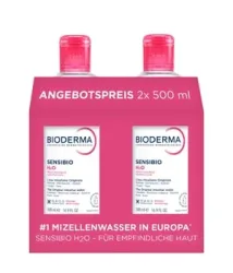 BIODERMA Sensibio H2O - Mizellenwasser für empfindliche Haut, sanft reinigend - Duopack Make-up Entferner 1000 ml