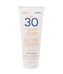 KORRES YOGHURT Sonnenschutz-Emulsion für Körper und Gesicht SPF30 Sonnencreme 200 ml