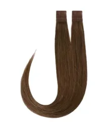 Rapunzel of Sweden Premium Tape Extensions Straight / Classic Tape 4 cm / 8 pieces 5.0 Brown 40 cm Haarverlängerung 18 g