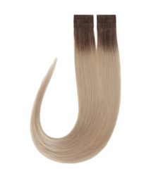 Rapunzel of Sweden Premium Tape Extensions Straight / Classic Tape 4 cm / 8 pieces Dark Cool Blonde ColorMelt C2.2/10.5 50 cm Haarverlängerung 20 g